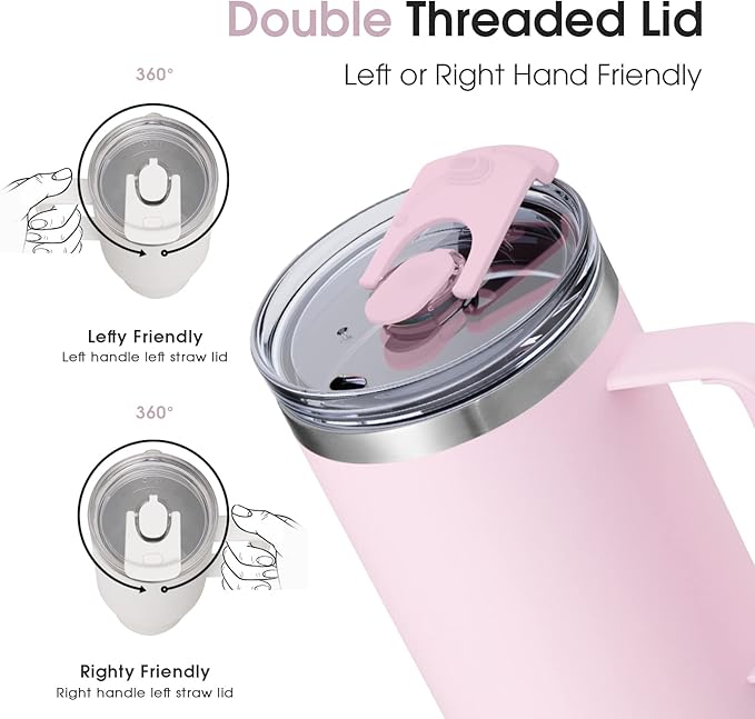 40 oz Tumbler With Handle and Straw Lid