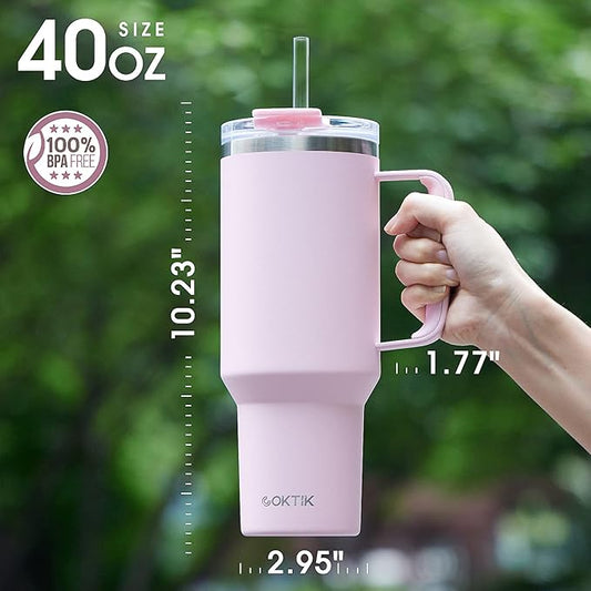 40 oz Tumbler With Handle and Straw Lid