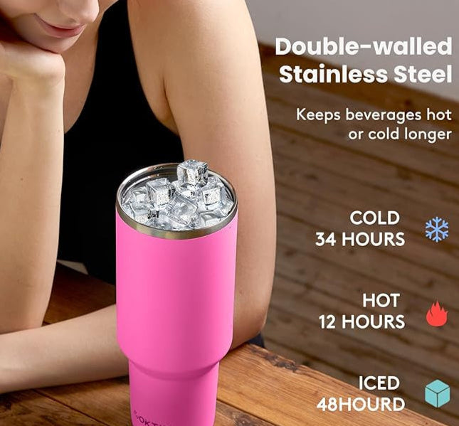 40 oz Tumbler with Handle and Straw